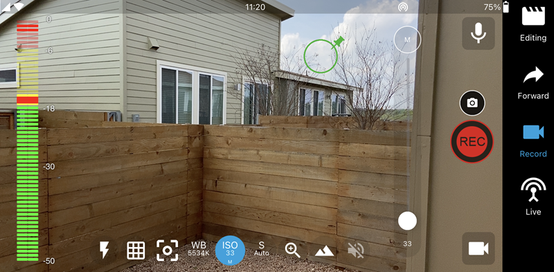 Record Screen with Manual ISO Adjustment