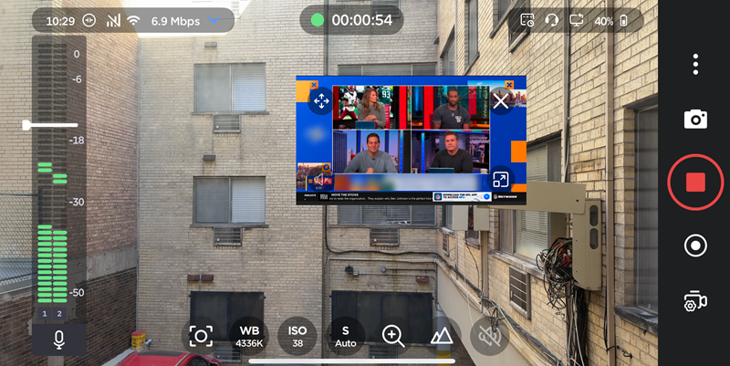 Live View with Video Return Enabled