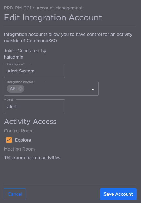 Integration Account Fields