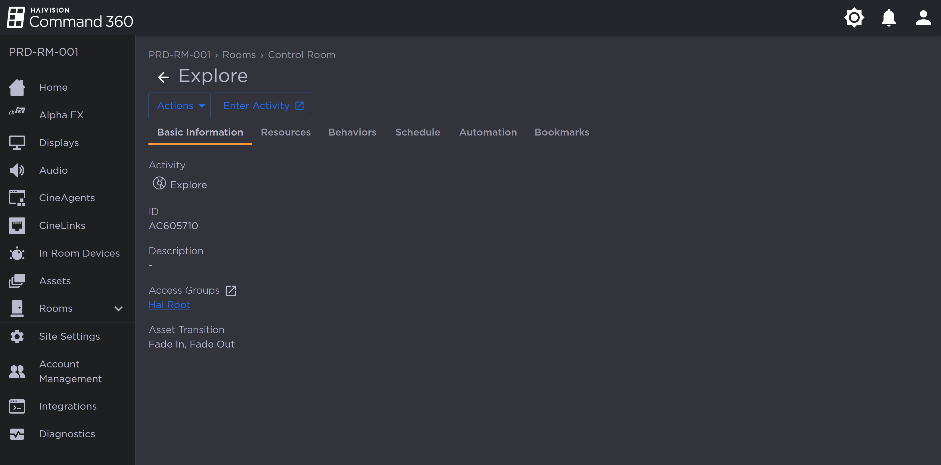 Activity Basic Information Page