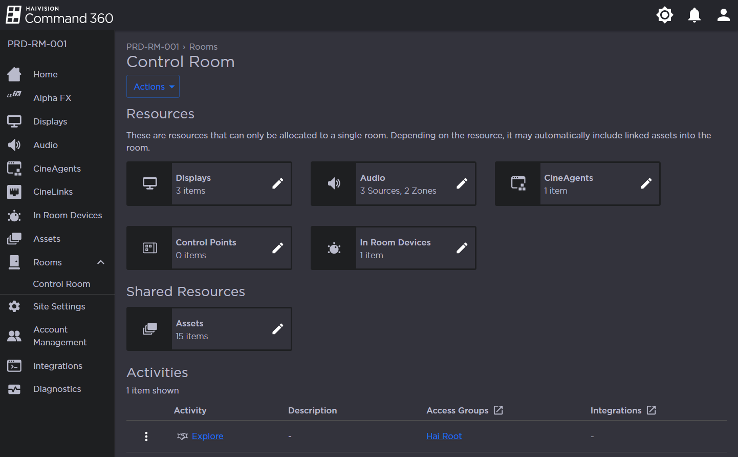 Room Resources and Activities