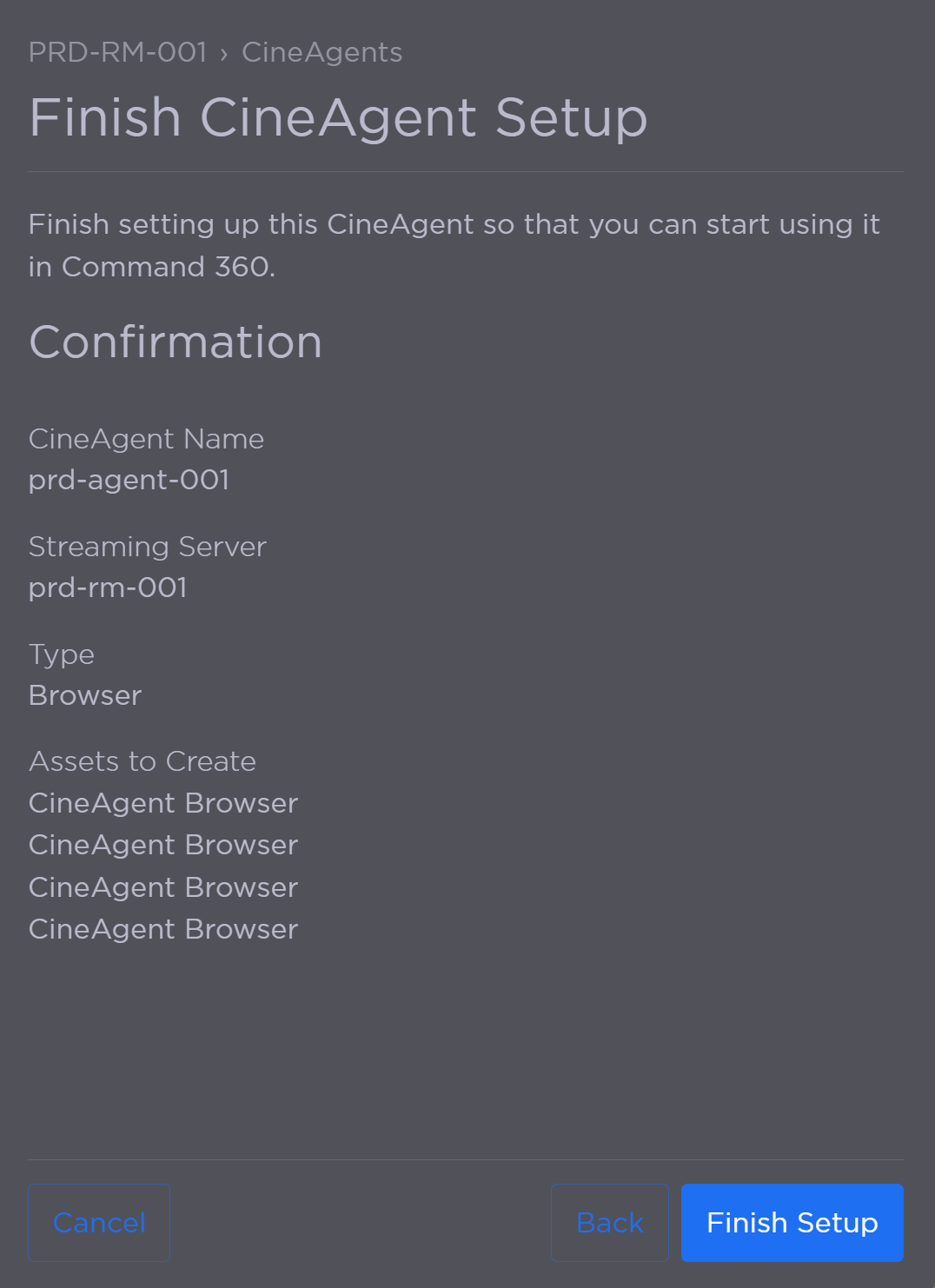 CineAgent Browser Setup Confirmation
